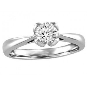 Solitaire ring white gold, Canadian Diamond Fire & Ice